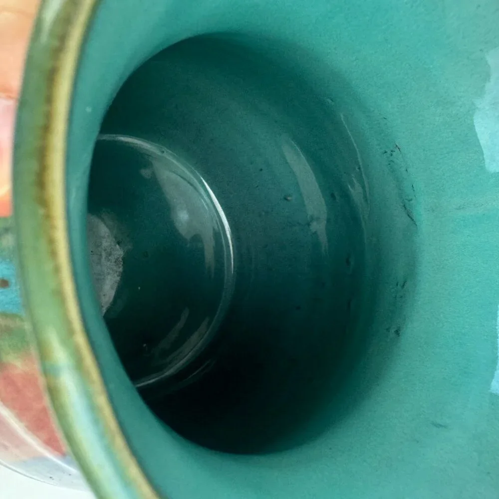 Vintage Hull Art Pottery Vase Planter Pot Abstract Colorful Blue Red Pink‎ Green